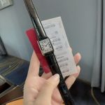 TW Factory Cartier Blue Balloon 33*27/31*24MM Black Bracelet Silver Bezel Square Women Wrist Watch